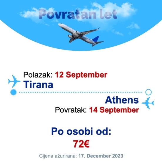 12 September - 14 September | Tirana - Athens