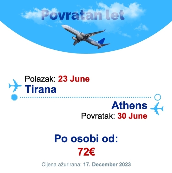 23 June - 30 June | Tirana - Athens