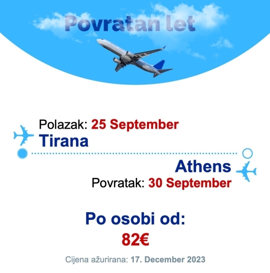 25 September - 30 September | Tirana - Athens