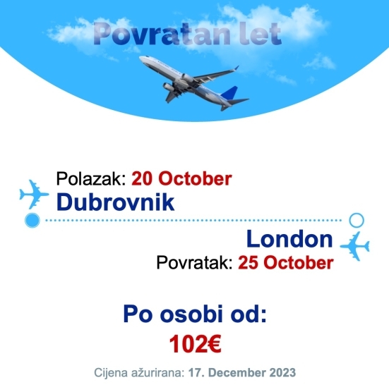 20 October - 25 October | Dubrovnik - London