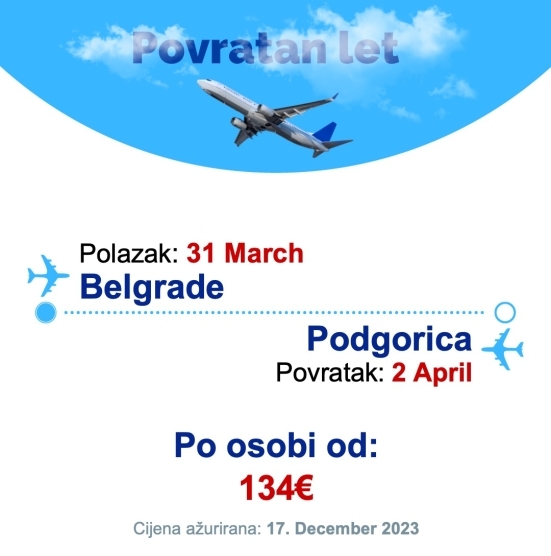 31 March - 2 April | Belgrade - Podgorica