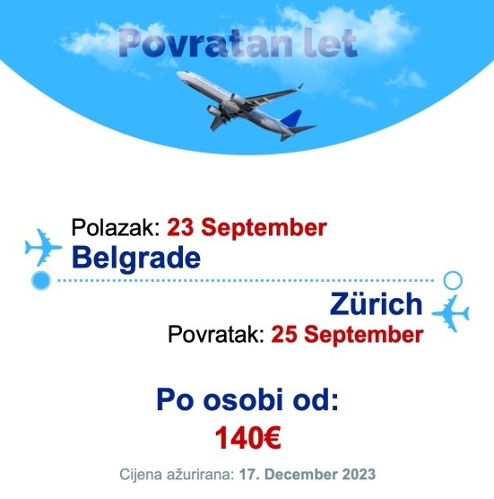 23 September - 25 September | Belgrade - Zürich