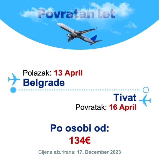 13 April - 16 April | Belgrade - Tivat