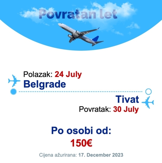 24 July - 30 July | Belgrade - Tivat