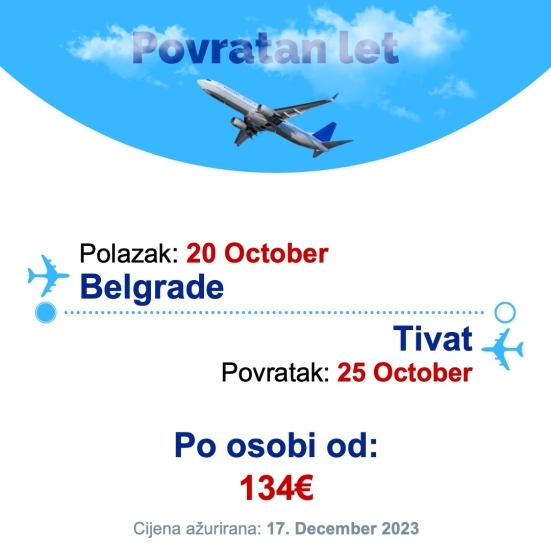 20 October - 25 October | Belgrade - Tivat
