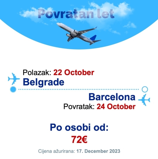 22 October - 24 October | Belgrade - Barcelona