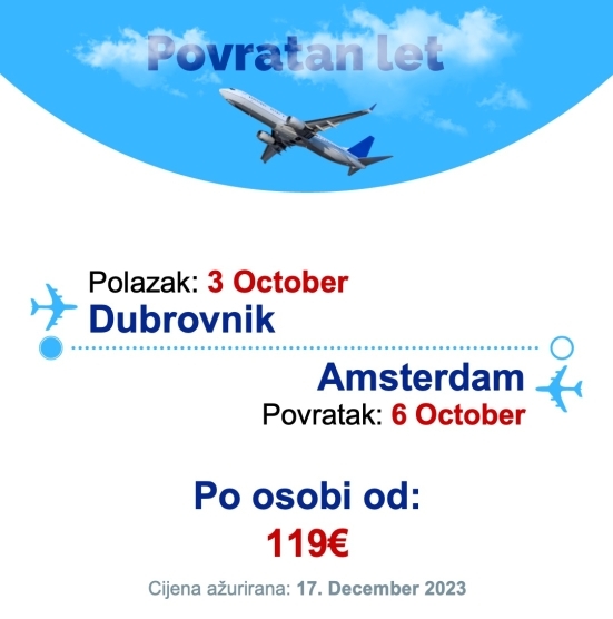 3 October - 6 October | Dubrovnik - Amsterdam