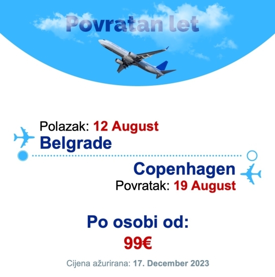 12 August - 19 August | Belgrade - Copenhagen
