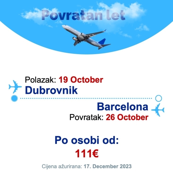 19 October - 26 October | Dubrovnik - Barcelona