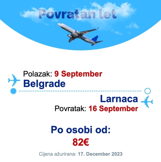 9 September - 16 September | Belgrade - Larnaca