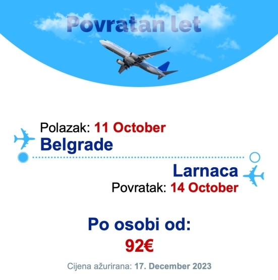 11 October - 14 October | Belgrade - Larnaca