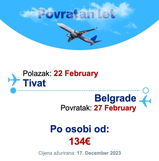 22 February - 27 February | Tivat - Belgrade