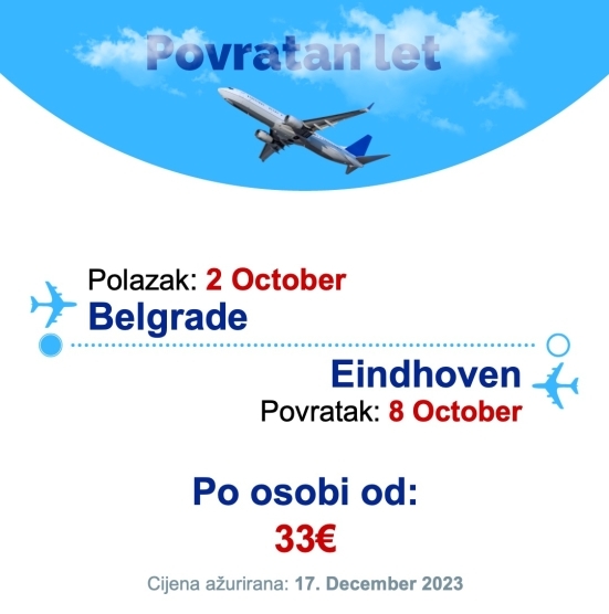 2 October - 8 October | Belgrade - Eindhoven