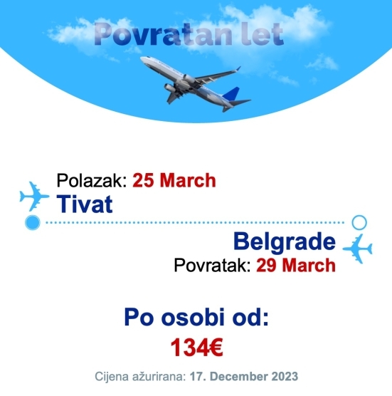 25 March - 29 March | Tivat - Belgrade