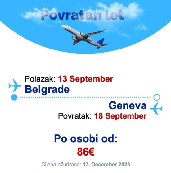 13 September - 18 September | Belgrade - Geneva
