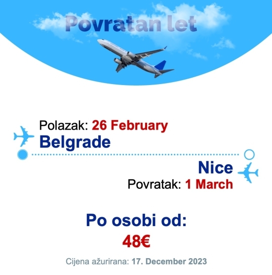 26 February - 1 March | Belgrade - Nice