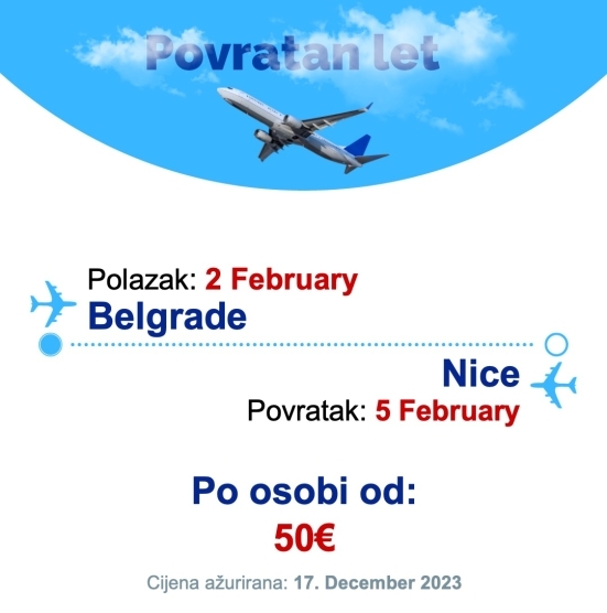 2 February - 5 February | Belgrade - Nice