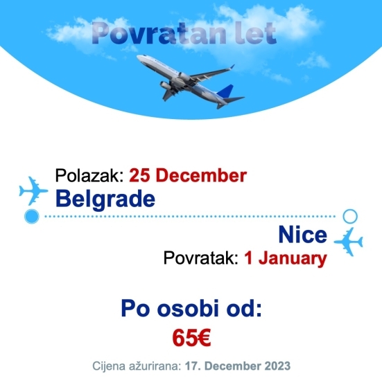 25 December - 1 January | Belgrade - Nice