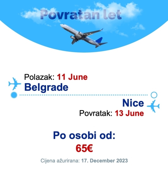 11 June - 13 June | Belgrade - Nice