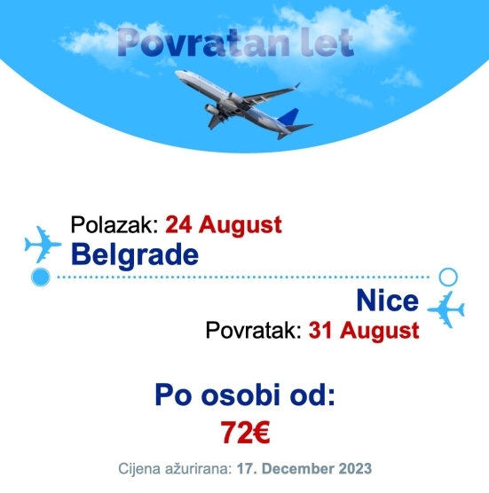 24 August - 31 August | Belgrade - Nice