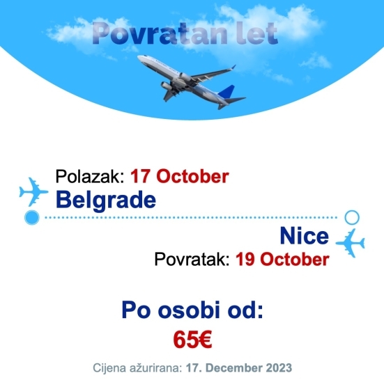 17 October - 19 October | Belgrade - Nice