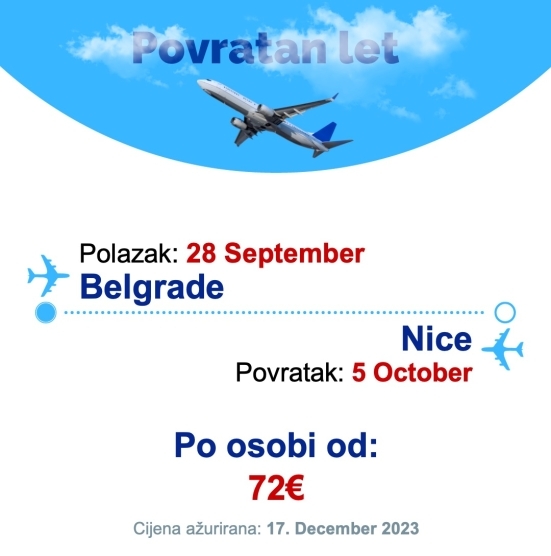 28 September - 5 October | Belgrade - Nice