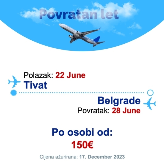 22 June - 28 June | Tivat - Belgrade