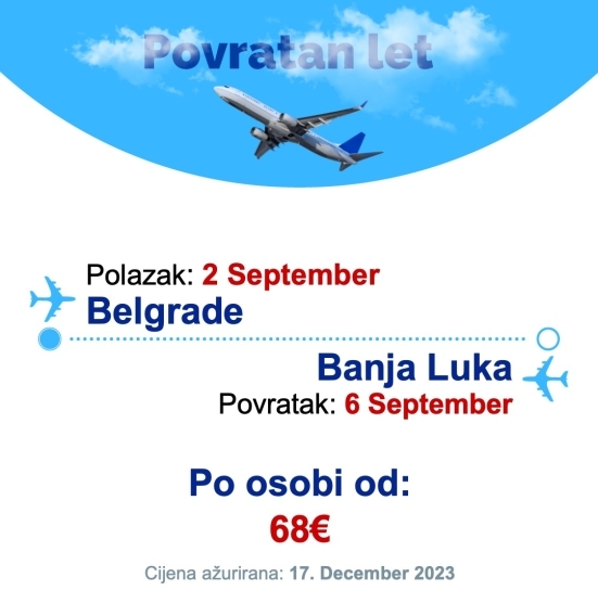 2 September - 6 September | Belgrade - Banja Luka