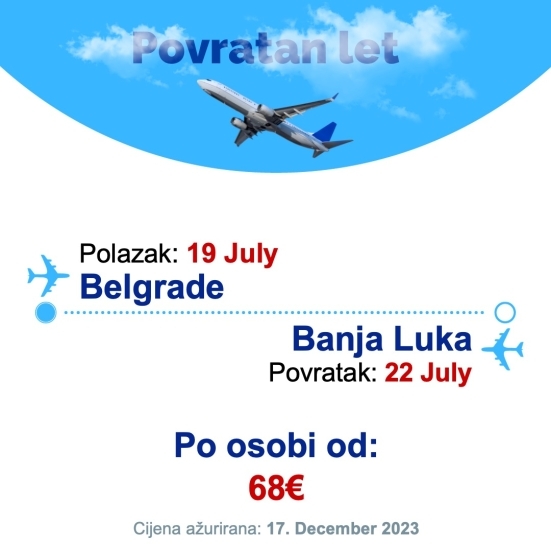 19 July - 22 July | Belgrade - Banja Luka