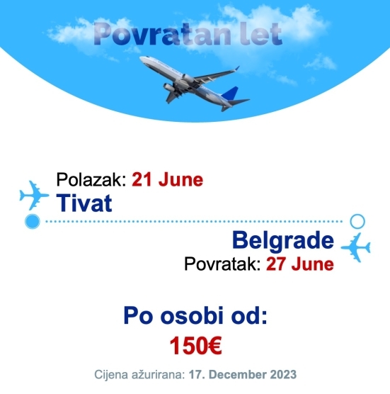 21 June - 27 June | Tivat - Belgrade