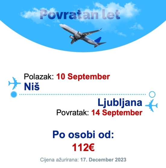 10 September - 14 September | Niš - Ljubljana