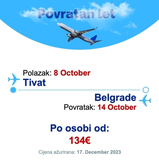 8 October - 14 October | Tivat - Belgrade