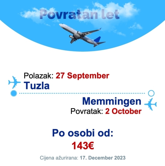 27 September - 2 October | Tuzla - Memmingen
