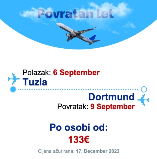 6 September - 9 September | Tuzla - Dortmund