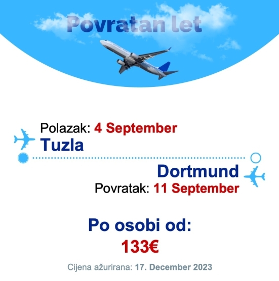 4 September - 11 September | Tuzla - Dortmund