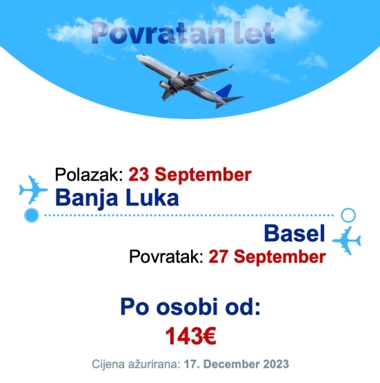 23 September - 27 September | Banja Luka - Basel