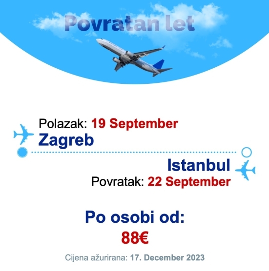 19 September - 22 September | Zagreb - Istanbul