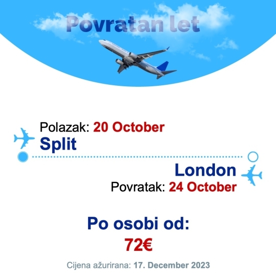 20 October - 24 October | Split - London