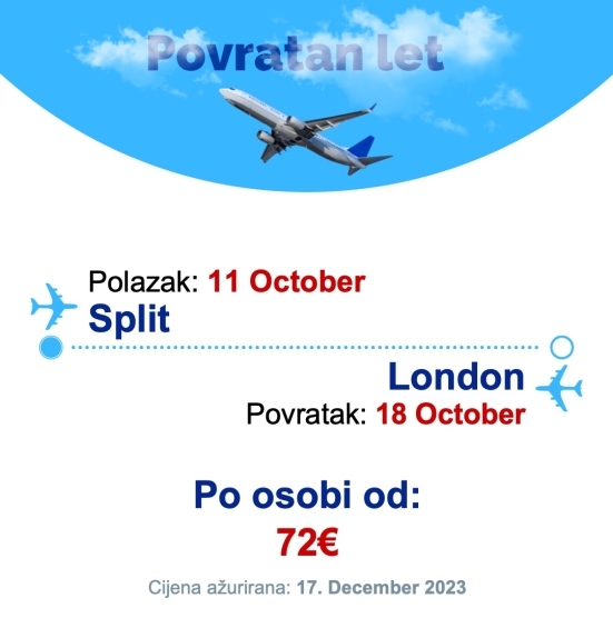 11 October - 18 October | Split - London