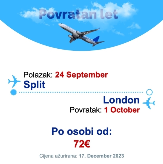 24 September - 1 October | Split - London