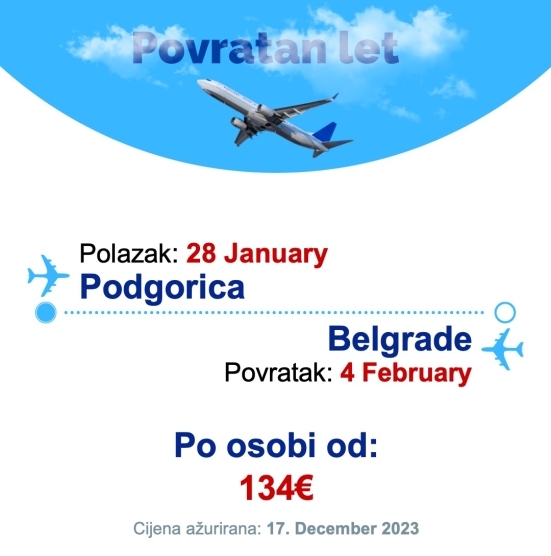 28 January - 4 February | Podgorica - Belgrade
