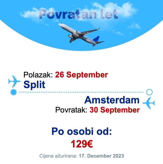 26 September - 30 September | Split - Amsterdam