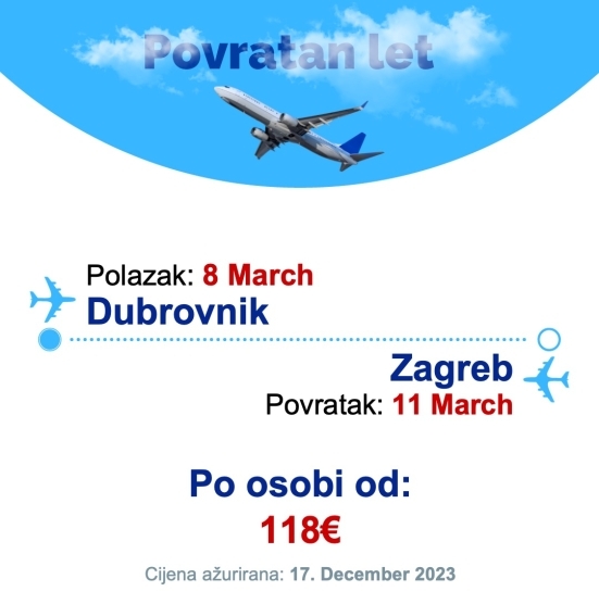 8 March - 11 March | Dubrovnik - Zagreb