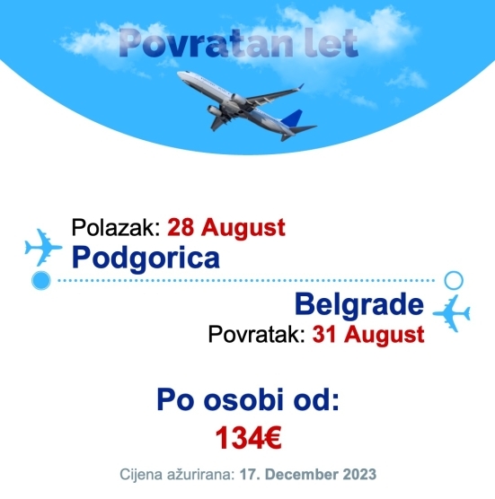 28 August - 31 August | Podgorica - Belgrade