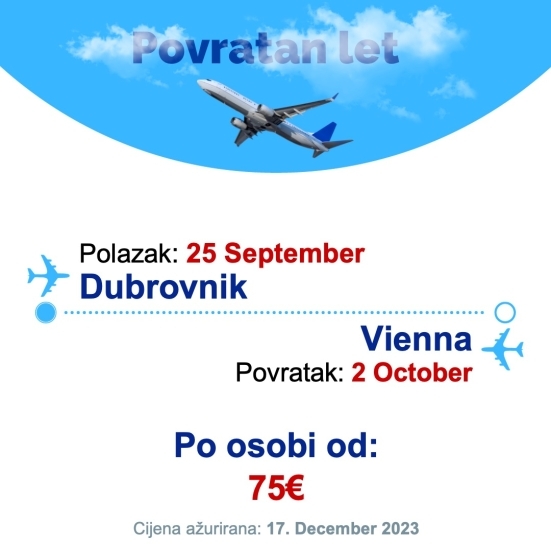 25 September - 2 October | Dubrovnik - Vienna