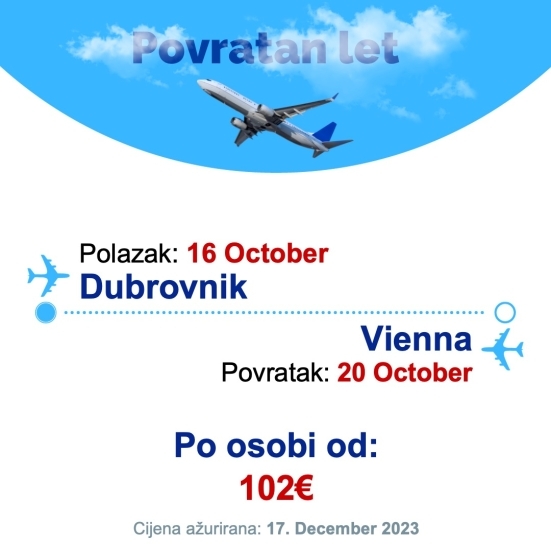 16 October - 20 October | Dubrovnik - Vienna