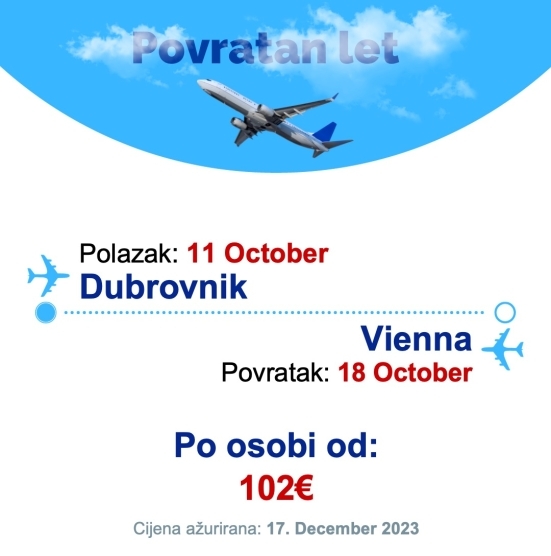 11 October - 18 October | Dubrovnik - Vienna