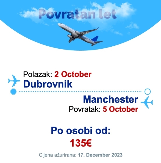 2 October - 5 October | Dubrovnik - Manchester