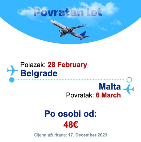 28 February - 6 March | Belgrade - Malta