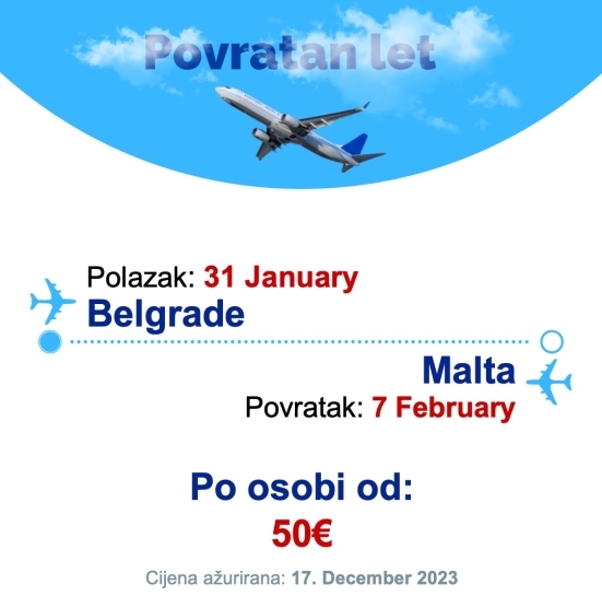 31 January - 7 February | Belgrade - Malta
